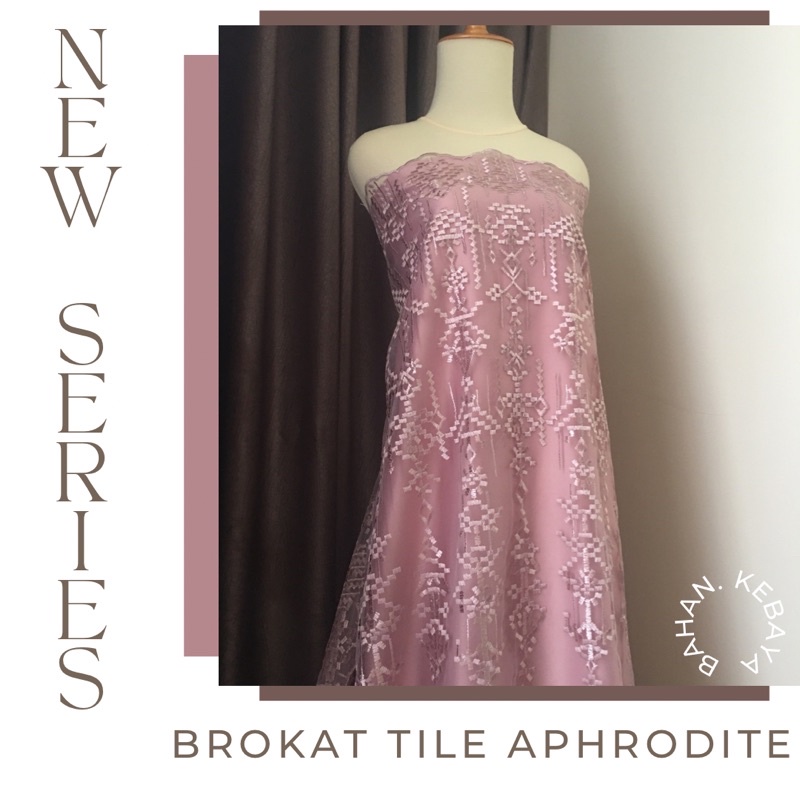 Tile Bahan kebaya Premium Etnik Bordir Aphrodite New Series Warna Rosegold Rose Gold Design By Sapto