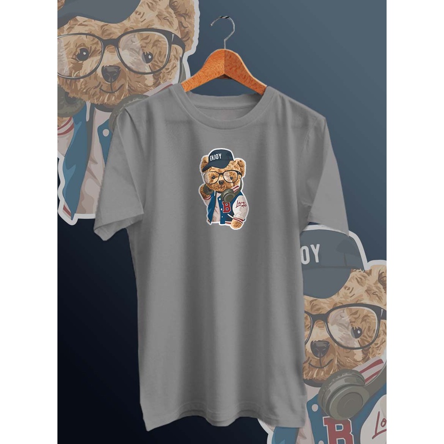 BAJU KAOS DISTRO PRIA BEAR ENJOY BAJU DISTRO KEKINIAN /KAOS PRIA/KAOS DISTRO/KAOS MURAH PRIA/UNISEX/COTTON COMBED 30s