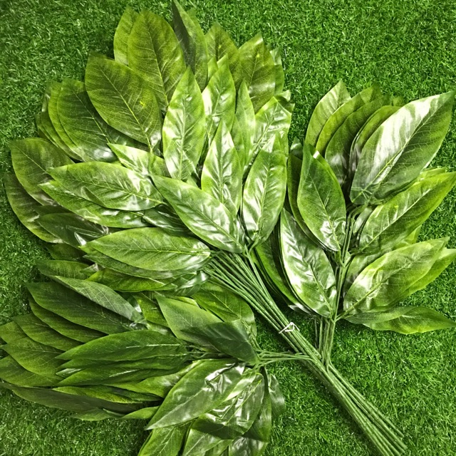 Daun Golden Luky Hijau Tua Daun Dekorasi pohon Hiasan Daun Golden Luky Hijau Tua Daun Dekorasi pohon Hiasan