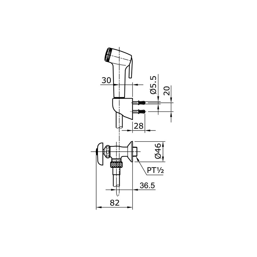 JET SHOWER TOILET TOTO TX 403 SBW (set STOP KRAN)