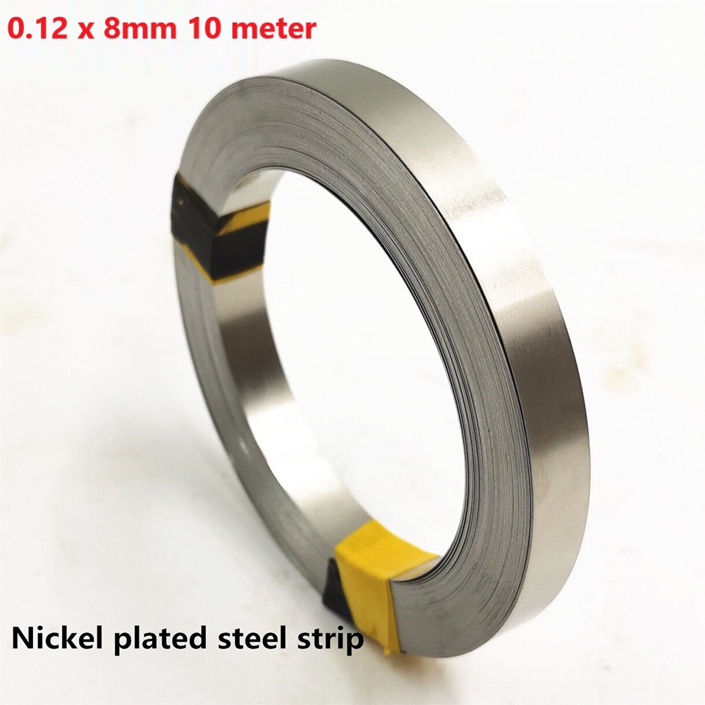 DIY 18650 Battery Nickel Sheet Plate Belt Strip Connector Spot Welding 0.12x8mm 10 meter - V9 - Silver