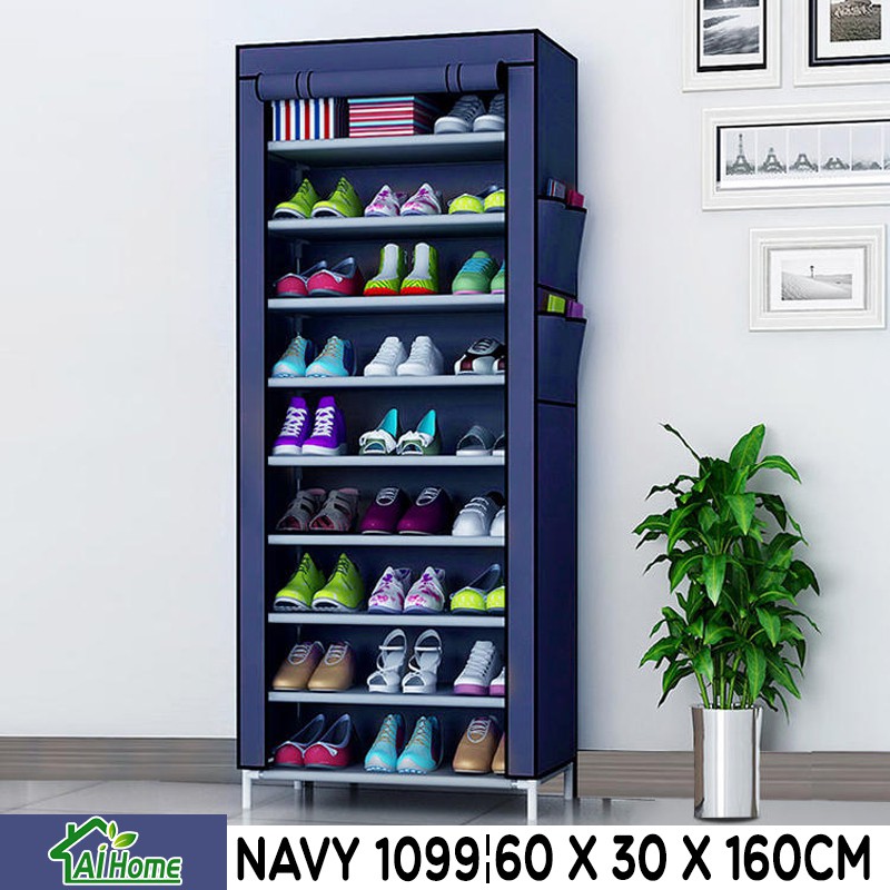 Rak Sepatu Serbaguna Tempat Penyimpanan Shoe Rack 10 Susun 9 POLOS Rak Sepatu cm 60 X 160 Susun Rakitan