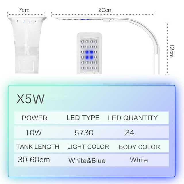 LAMPU LED SUPER SLIM AQUARIUM AQUASCAPE 10WATT MODEL JEPIT CLIP AKUA