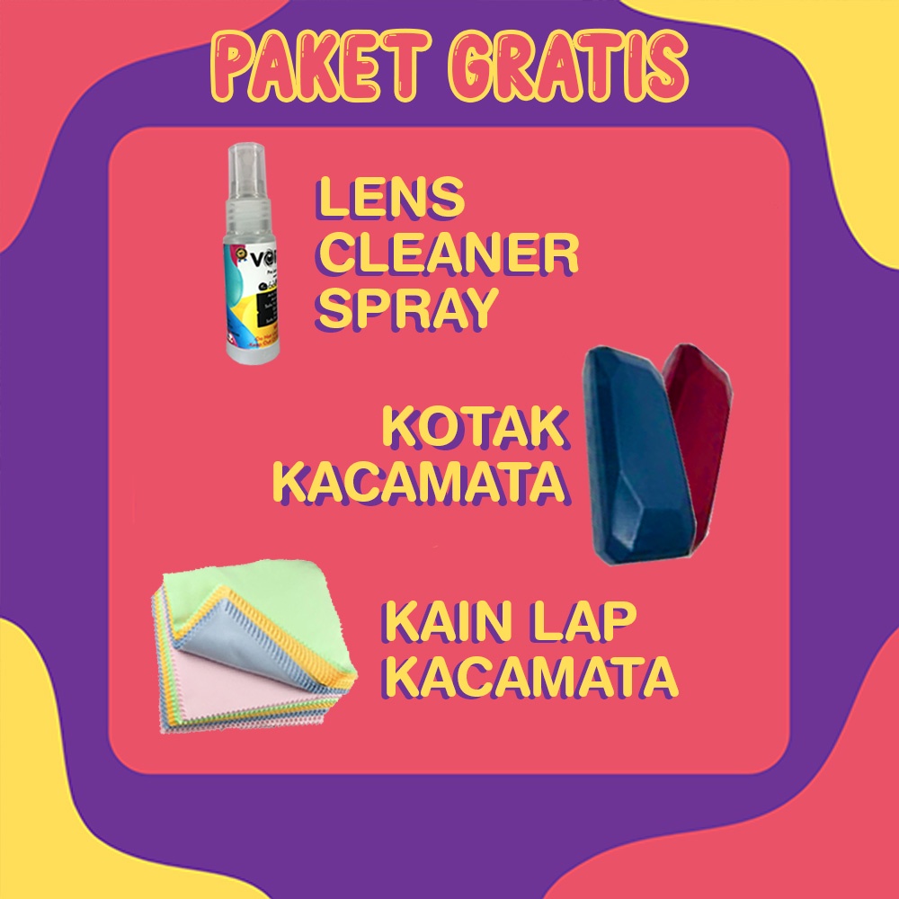 Kacamata 9088 [Tangkai Lentur Fleksibel] MINUS ANTI RADIASI UV Hp, Laptop, Gadget -0.50 s/d -5.00 Blue Light Blocking Oppa Korea Fashion Kotak pria &amp; wanita Anti Patah