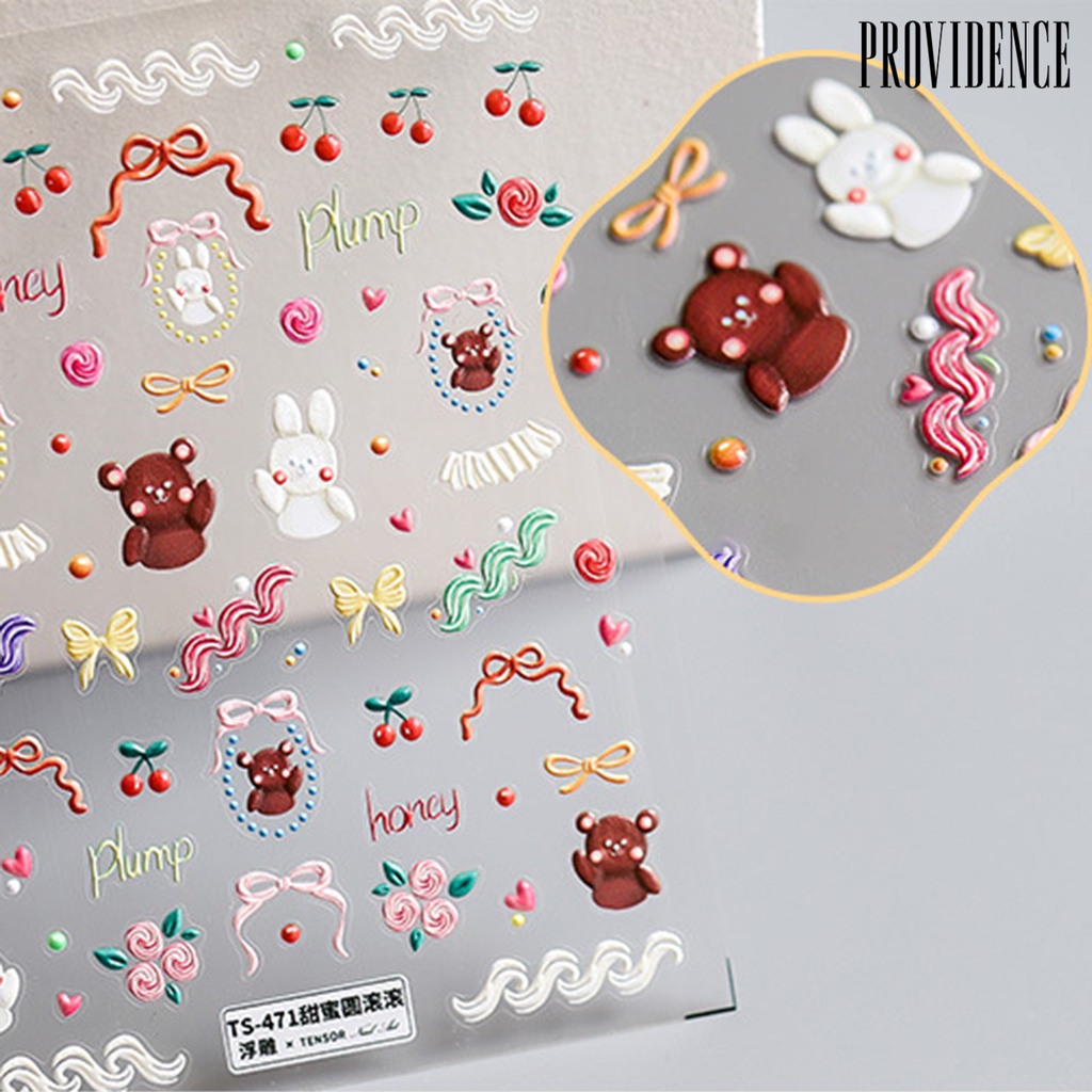 Providence Nail Sticker Good Adhesion High Penetration Mini Cartoons Image Charm Design Empaistic Nail Slide for Female