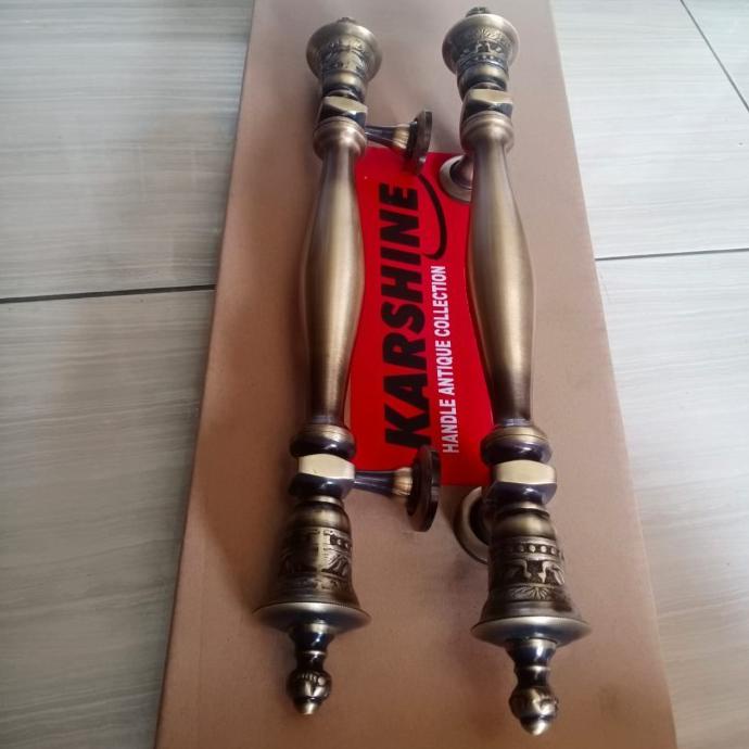 GAGANG PINTU 2PASANG TARIKAN GAGANG PINTU HANDLE PINTU KUNINGAN ANTIK UKIR