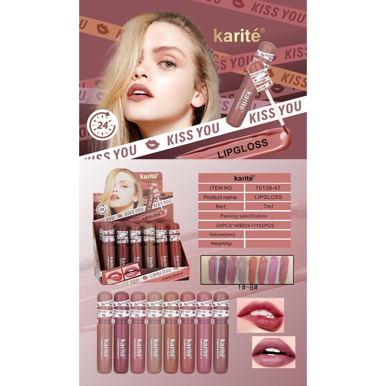 [Per Batang] Lipcream Karite Kiss You Longlasting Lipgloss 70139-47