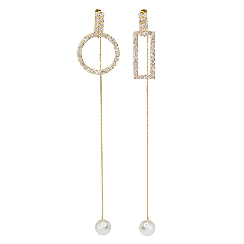 Geometris anting-anting wanita panjang anggun online influencer sederhana dan personalized anting-an