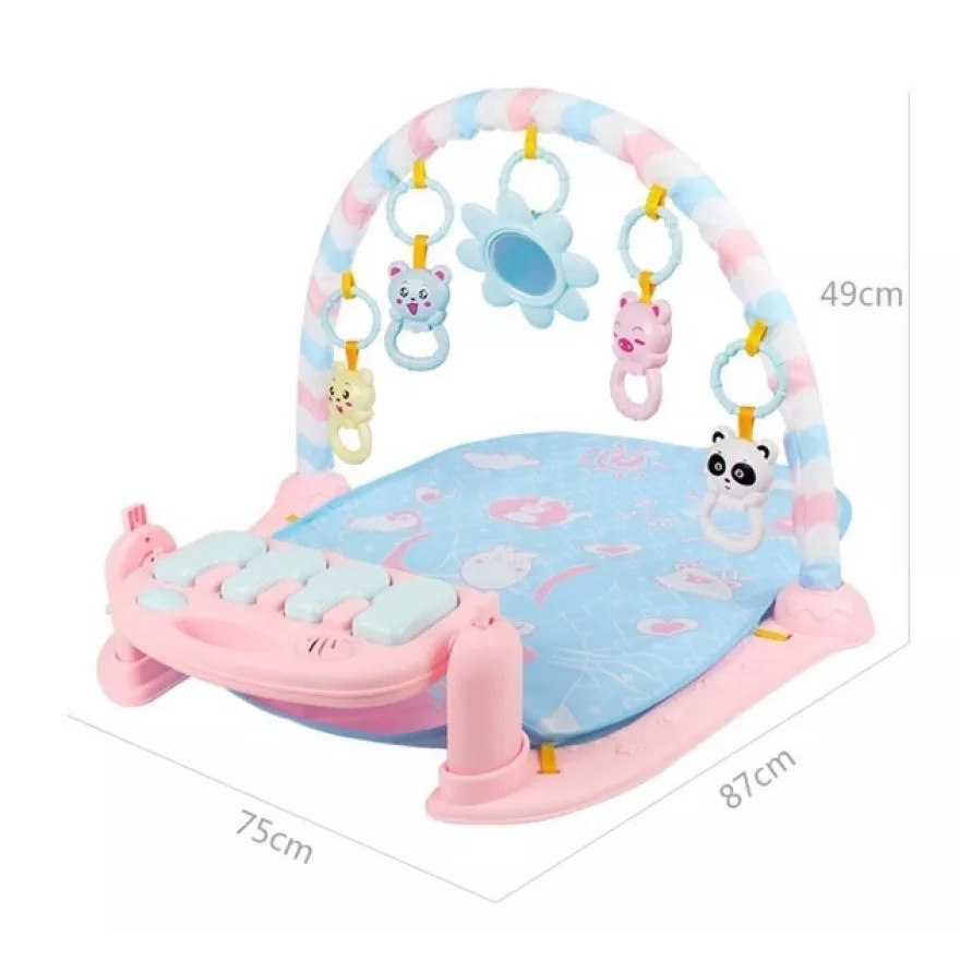 Baby Play Gym Mainan Anak Bayi Rattle &amp; Piano Playmat Matras