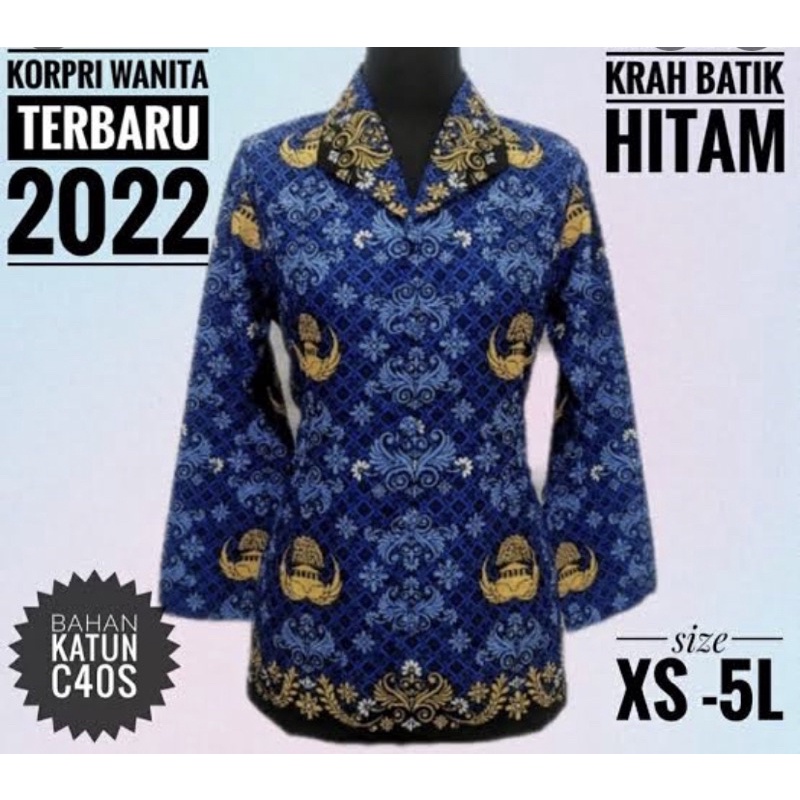 Setelan Kemeja korpri Full Furing Bahan Katun 40s krah hitam