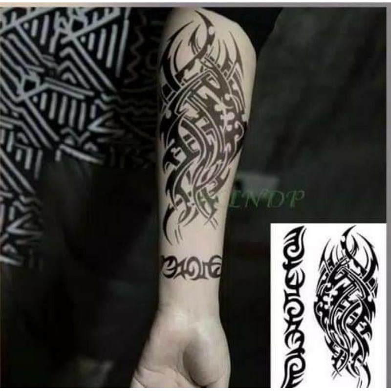 Tato Temporer J 524 Tribal Tato Tangan Palsu Temporer Keren Motif Langka Shopee Indonesia