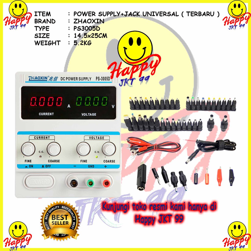 [ HAPPY JKT 99 ] FULLSET 100% ORIGINAL POWER SUPPLY PSU DC ADJUSTABLE ZHAOXIN PS-3005D PS 3005 D PS3005D PS3005 3005D