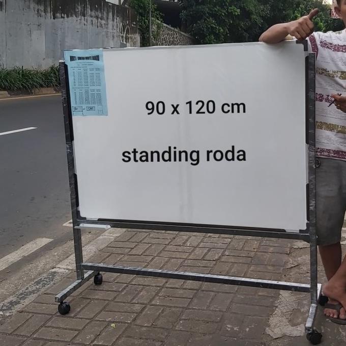 

whiteboard standing 90 x 120 cm -nonmagnet bisa diatur tinggi dan pdek