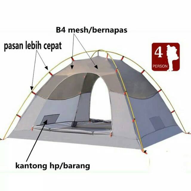 Tenda Compas 4 P Alloy