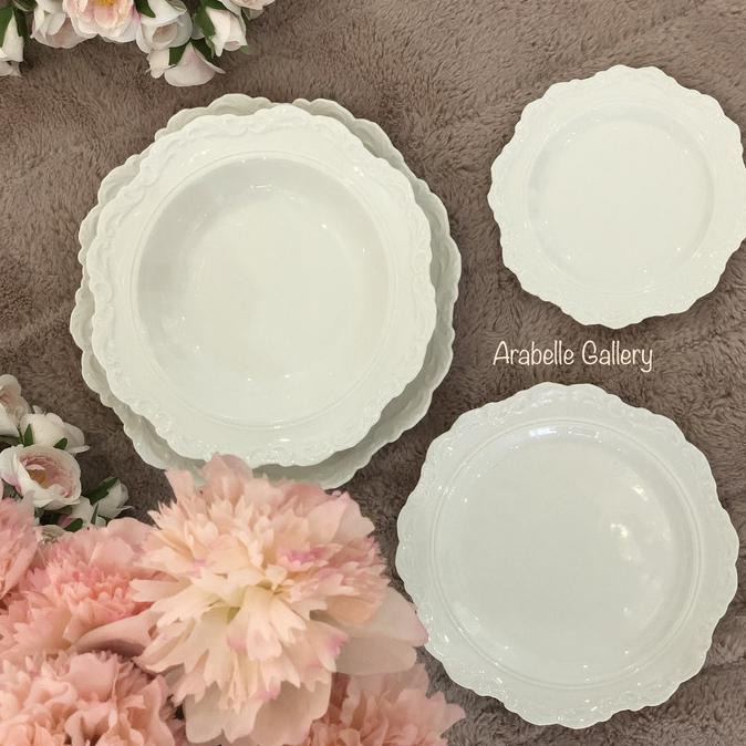 Ceramic Dinner Plate 27cm Intricate Design White Saint James Pavillion .