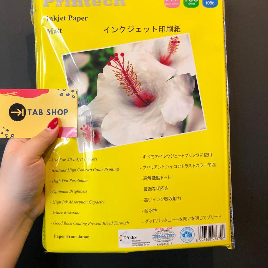 

Miliki - PRINTECH MATTE INKJET PAPER A4 108 GSM 100 LEMBAR ,.