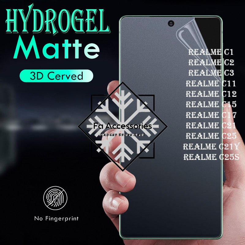 FA ANTI GORES JELLY HYDROGEL MATTE REALME C1 C2 C3 C11 C12 C15 C17 C20 C21 C25 C30 C31 C33 C35 C21Y C25S C25Y C30S  C51 C53 C55 NFC Y S SCREEN