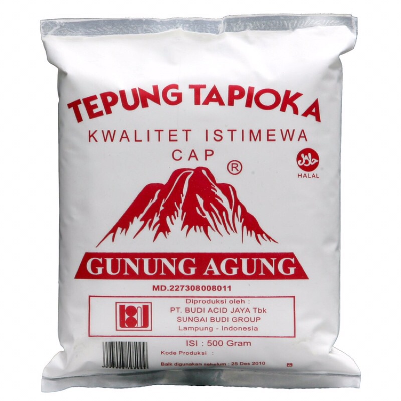 

Tepung Tapioka / Tepung Kanji Gunung Agung 500gr