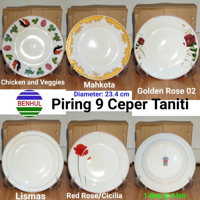 TDSHOP PIRING KERAMIK SAJI MAKAN 9 IN CEPER
