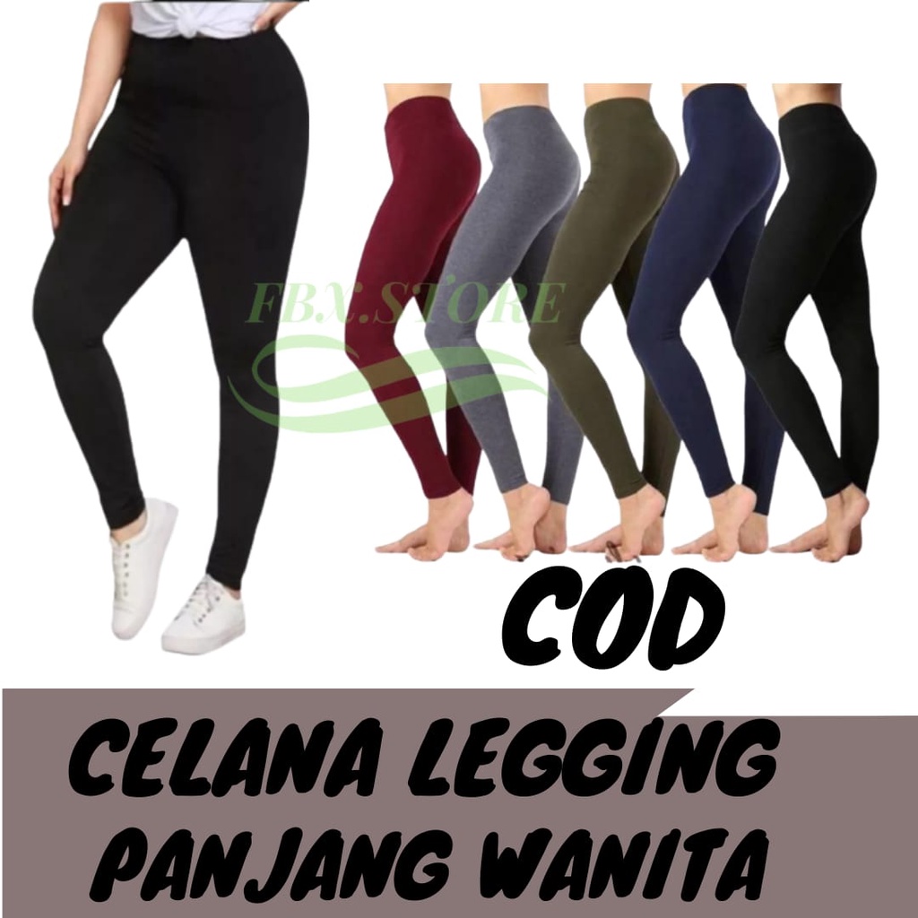 Legging Panjang Spandex Premium Std &amp; Jumbo.//