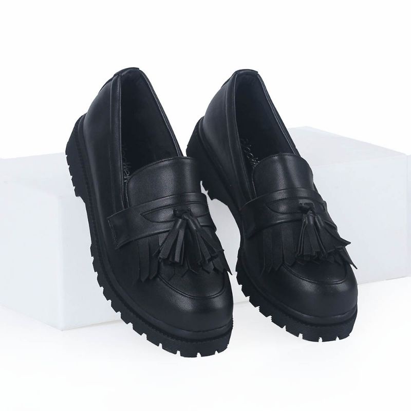 Sepatu Sneaker FLAT Balet Wanita Hitam Terbaru | Style Model Slip On | Sepatu Kerja Kantor Kasual Halus Kulit Kuat | Sepatu Cantik Kekinian Murah Promo COD | Sepatu Branded Lokal | Sepatu Penny Loafers Pantofel
