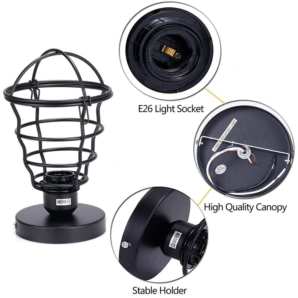 [Elegan] Lampu Plafon E26 Base Ceiling Mount Farmhouse Lighting Untuk Dapur Metal Cage Lamp Shades Perlengkapan Lampu