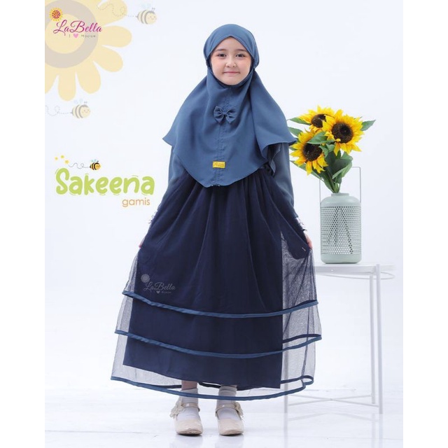 LABELLA Gamis Anak SAKEENA Navy Tutu Pesta