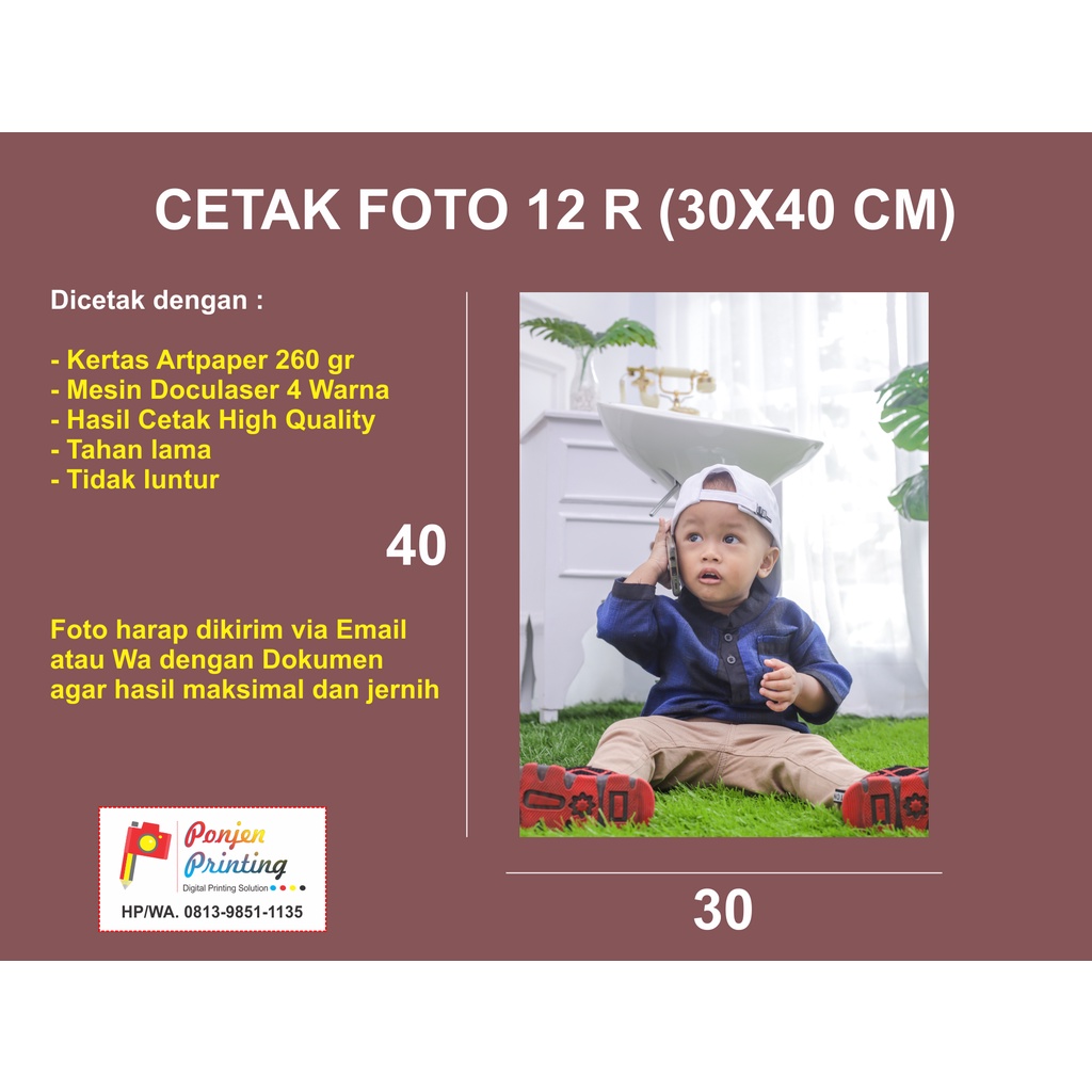 Jual Cetak Foto 12 R 30x40 Murah Tebal Awet Anti Luntur Shopee