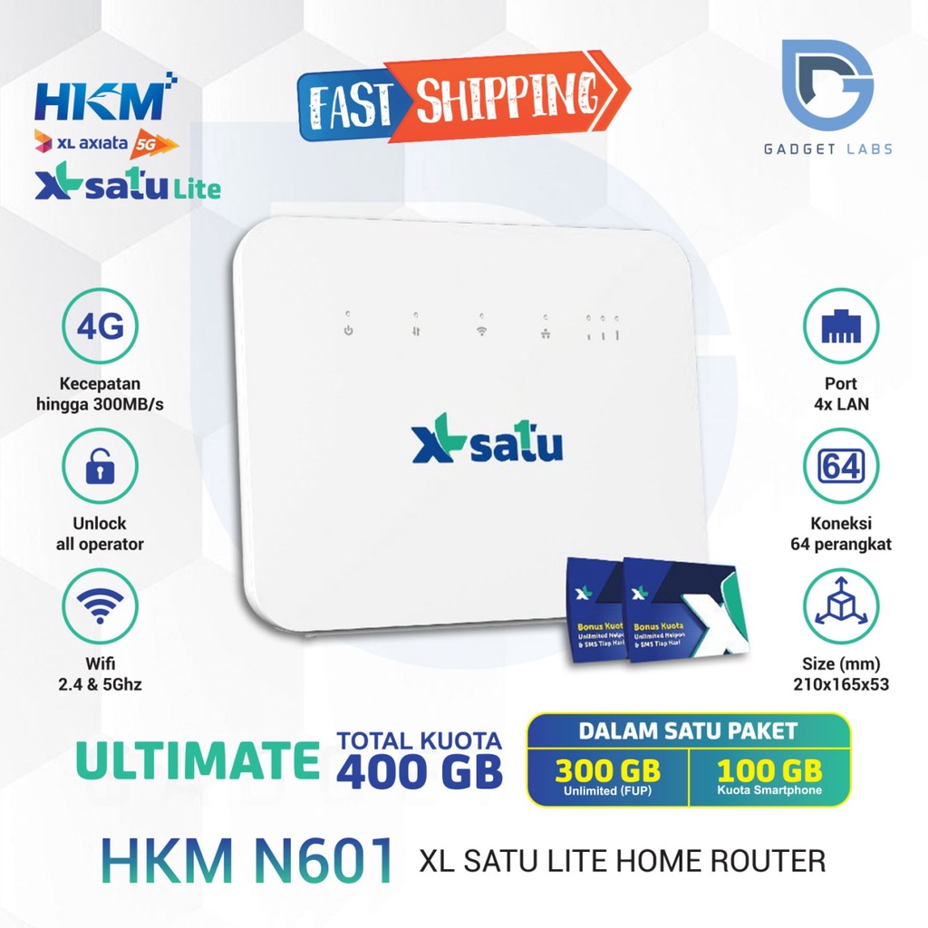 Jual Router HKM N601 Modem Wifi XL Satu Lite 4G LTE Unlock All Operator