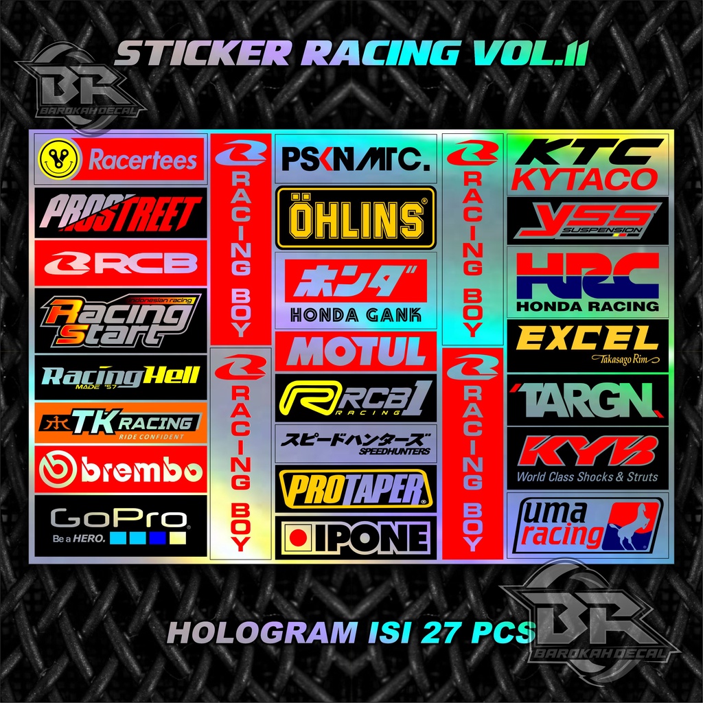 Sticker Pack Racing Hologram Stiker Motor