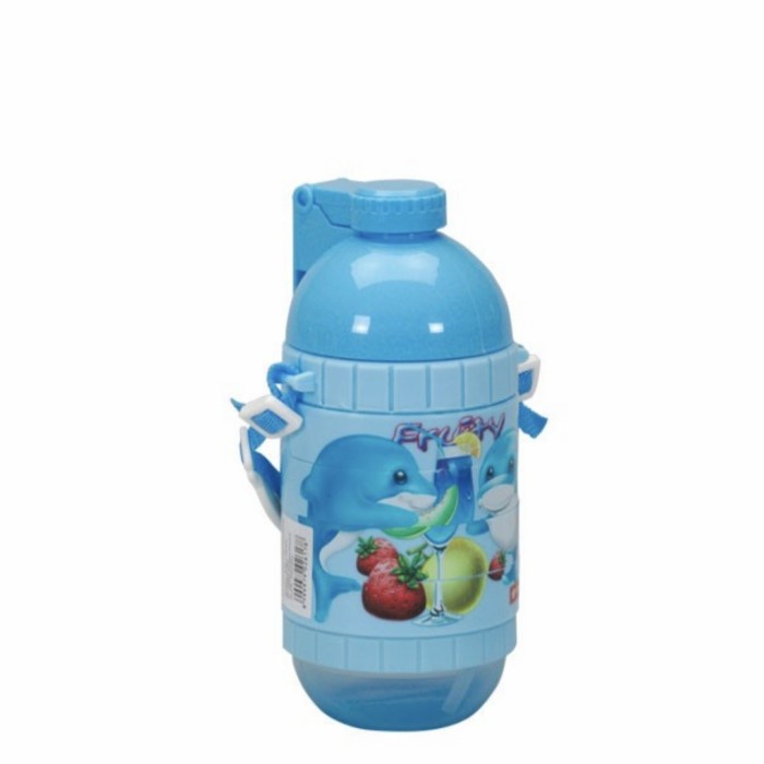 LION STAR Botol Air Minum Plastik Tali Anak Puzzle Sonic 550 ML NN21