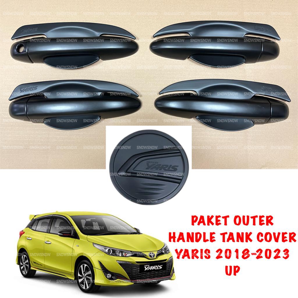 Paket Outer Handle Tank Cover All New Yaris 2018 2022 2023 GR SPORT Hitam