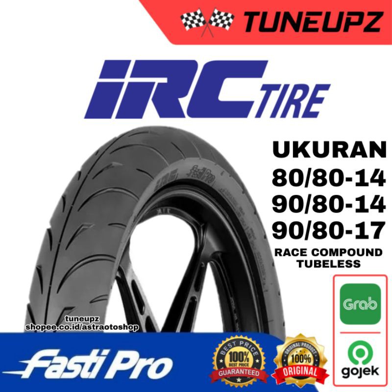 Jual IRC FASTI PRO 80/80-14, 90/80-14, 90/80-17 TL RACE COMPOUND BAN