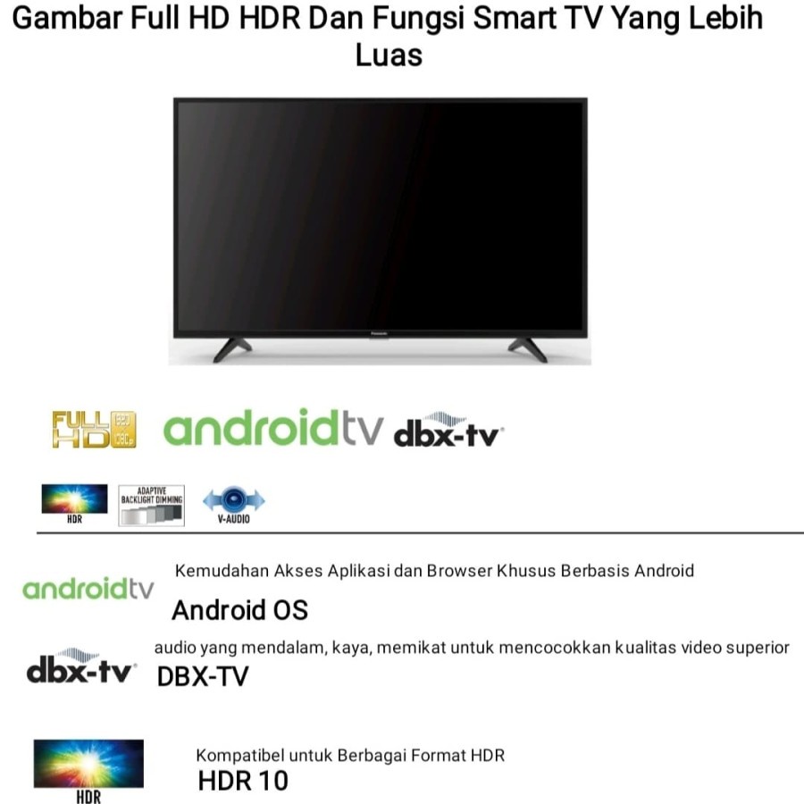 PANASONIC LED Full HD Smart Android TV 43 Inch TH-43HS500G