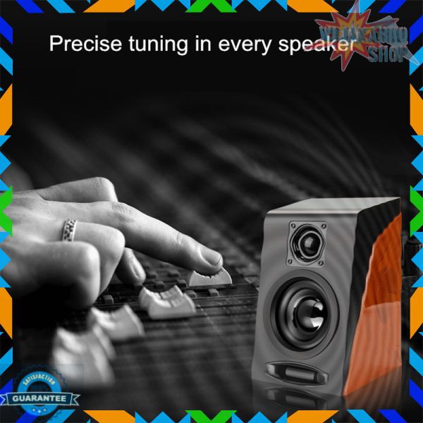 First Eye 950 HiFi Desktop Multimedia Stereo Speaker 2.0 Channel - Black/Brown ELC11