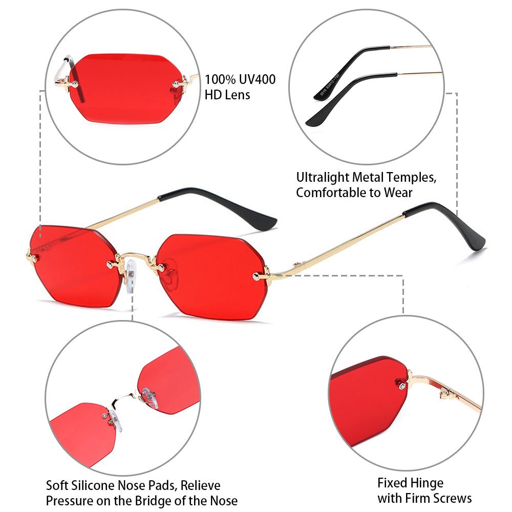 Lily Kacamata Hitam Persegi Panjang Untuk Wanita Trend Rimless Small Frame Eyewear