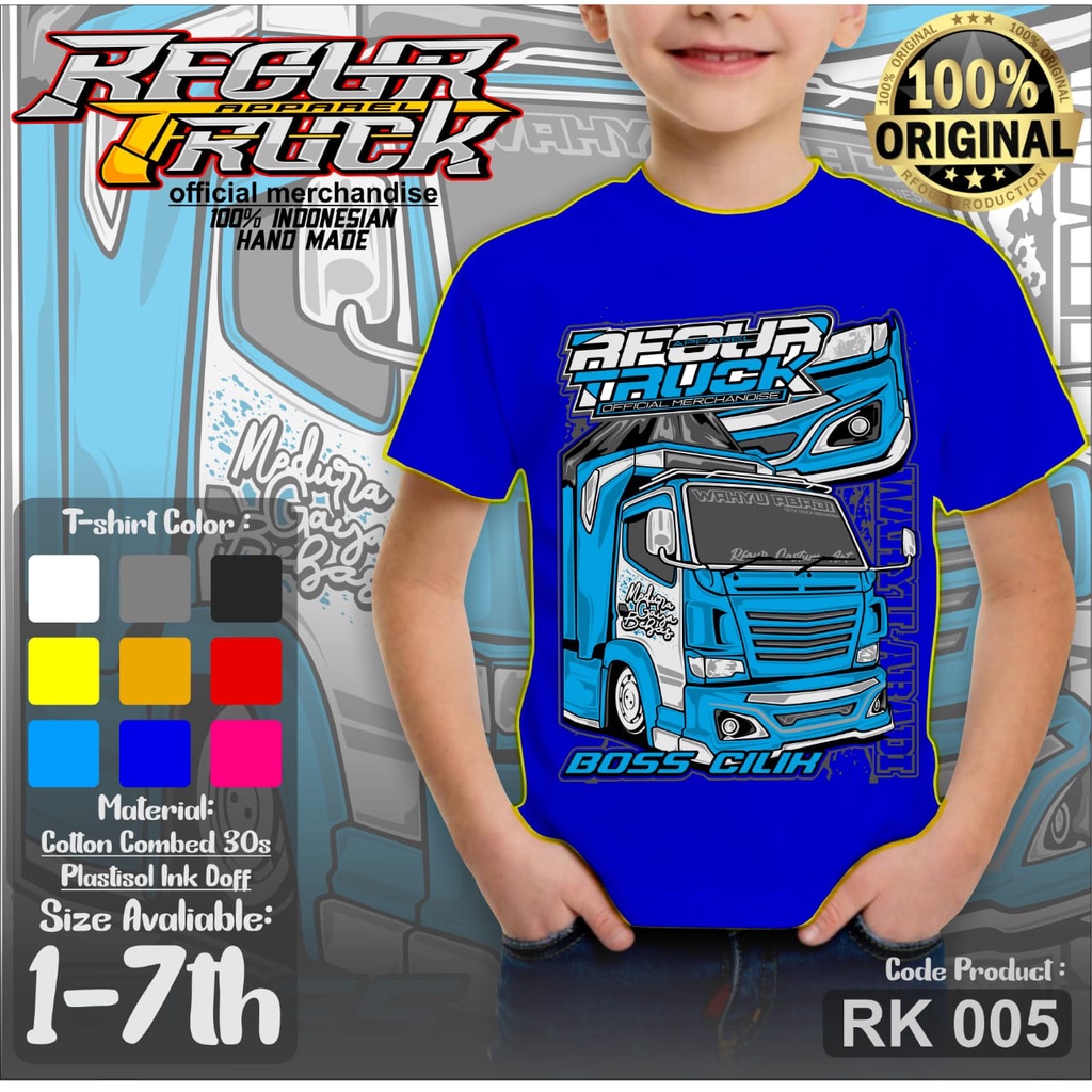 KAOS TRUCK OLENG ANAK WAHYU ABADI KAOS TRUK ANAK USIA 2-7 TAHUN KAOS ANAK GAMBAR TRUCK MANIA RFOUR