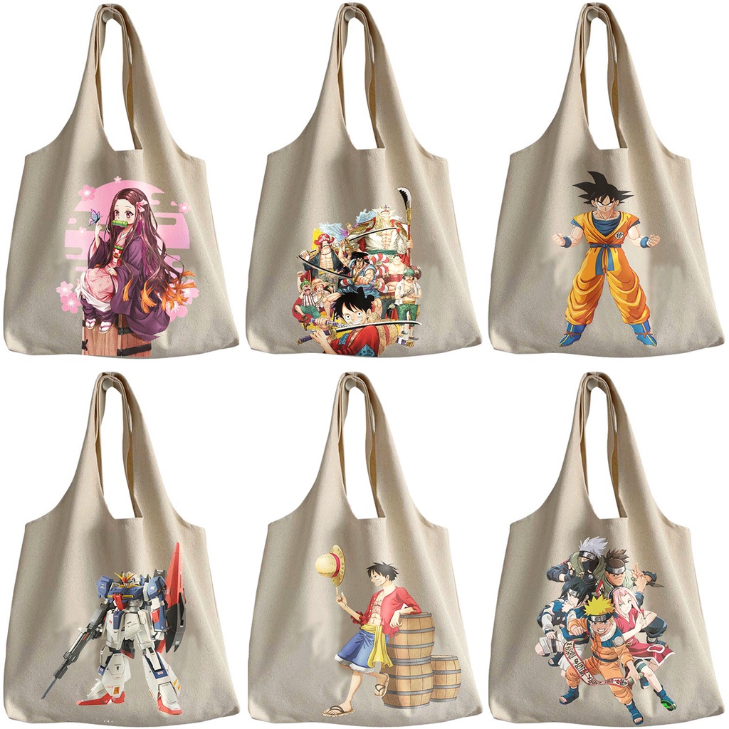 BLACK CANVAS  ANIME TOTEBAG 3.0 BESAR 100% CANVAS ORIGINAL