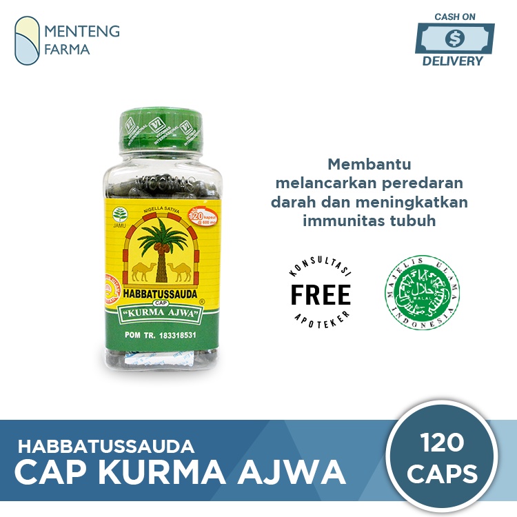 Habbatussauda Cap Kurma Ajwa 120 Kapsul - Suplemen Jintan Hitam untuk Imunitas Tubuh