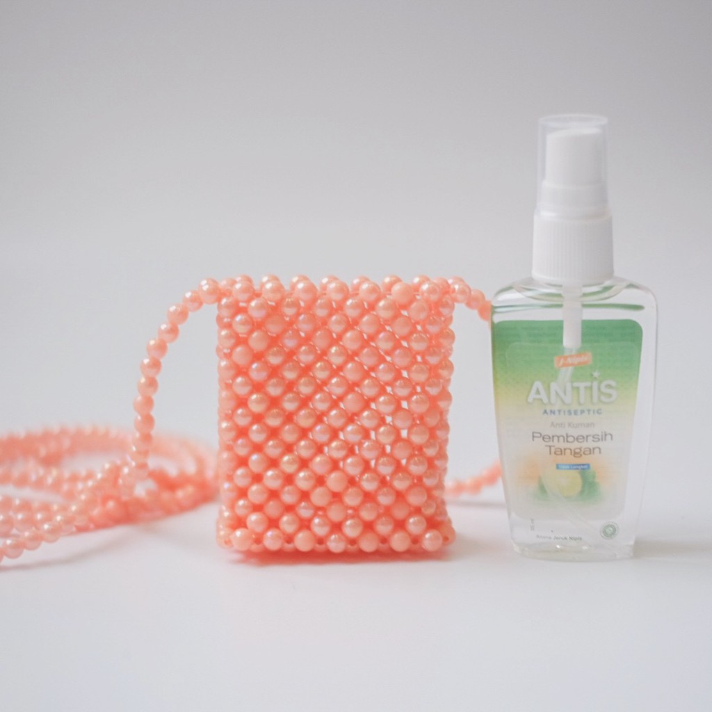 hand sanitizer bag / gantungan holder beads korean with antis 55ml orange