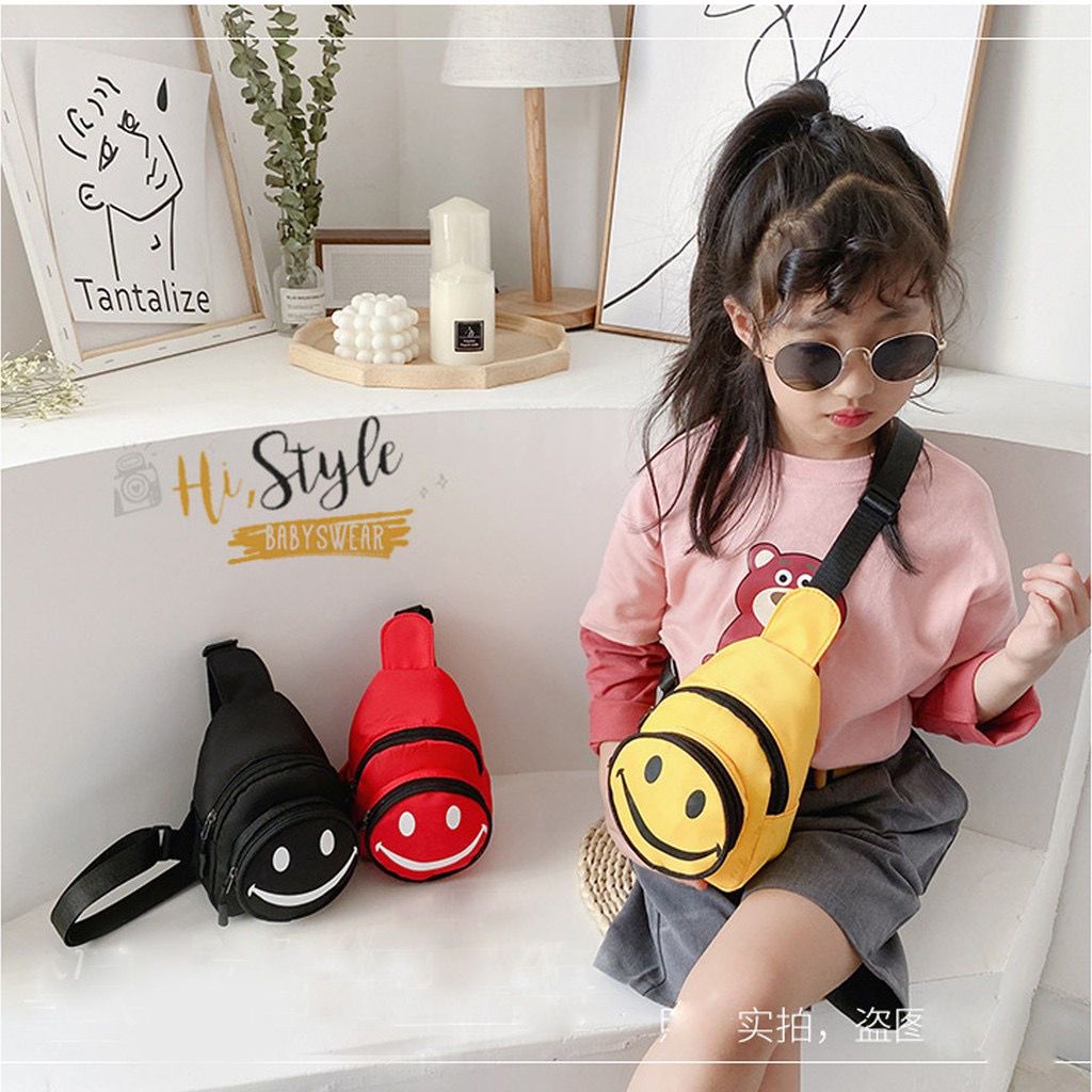 Tas Bahu anak weist bag selempang SMILE BESTIE anak perempuan laki laki perempuan / waist bag smile bestie