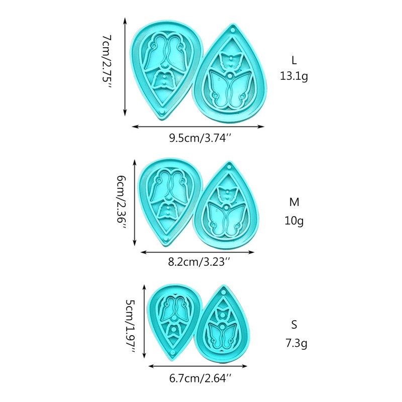Siy Cetakan Kristal Bentuk Kupu-Kupu Ukuran Besar / Kecil / Medium / Besar Untuk Gantungan Kunci / Anting Diy