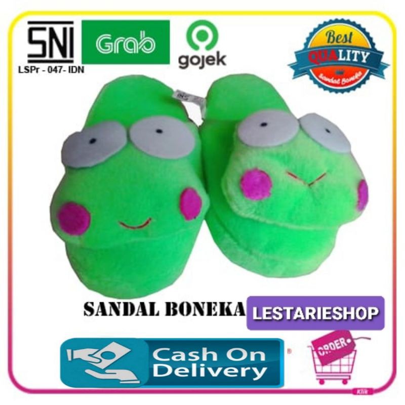 Sandal boneka keropi/sandal anak/sandal rumah/sandal kamar/sandal lucu