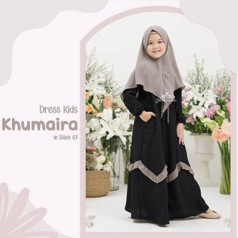 Khumaira Kids Syari 8-13 Tahun Gamis Plus Kerudung Gamis Anak Sd Smp Gamis Mamansa Saleha Series