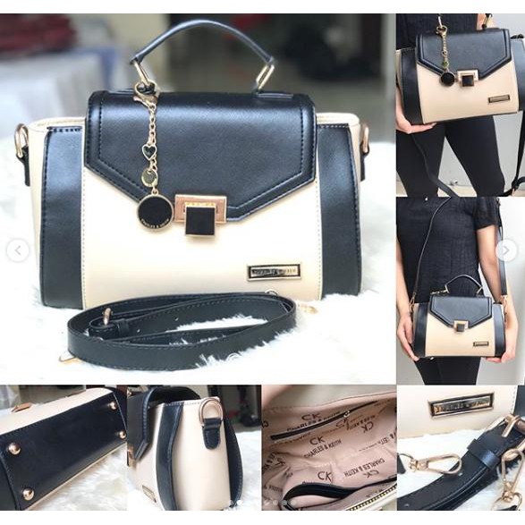 Termurah* Tas Wanita Cewek Branded Handbags Charles N Keith Ck Ashanty Black Diskon