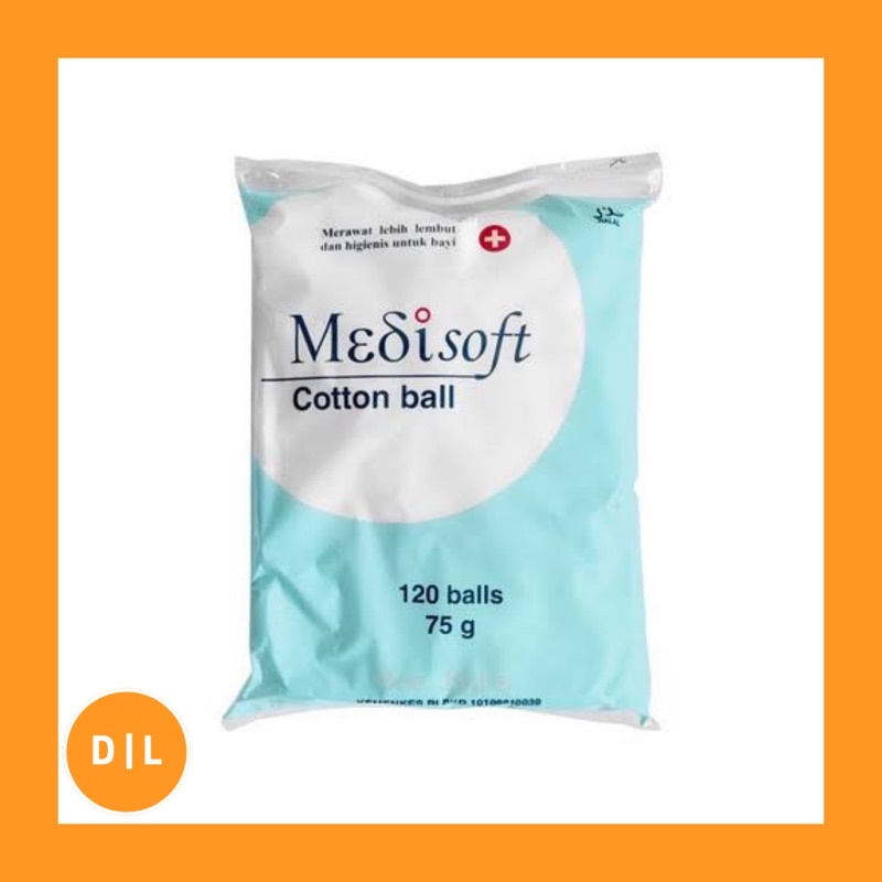 Medisoft cotton ball bulat isi 120pc kapas bulat bola grosir 120balls official 75gr