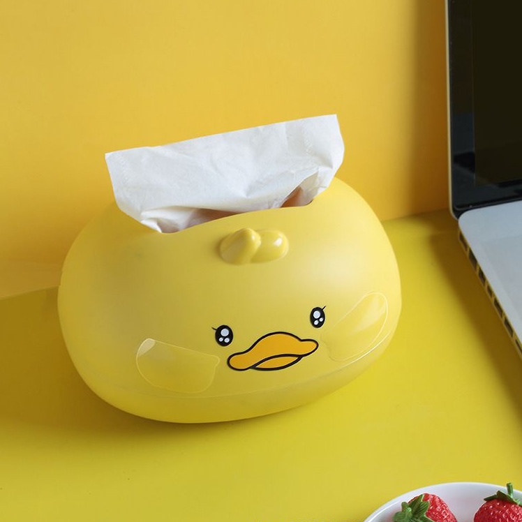 (BOW) Tempat Tissue Karakter Kartun Bebek Wadah Penyimpanan Tisu Unik 6LK20