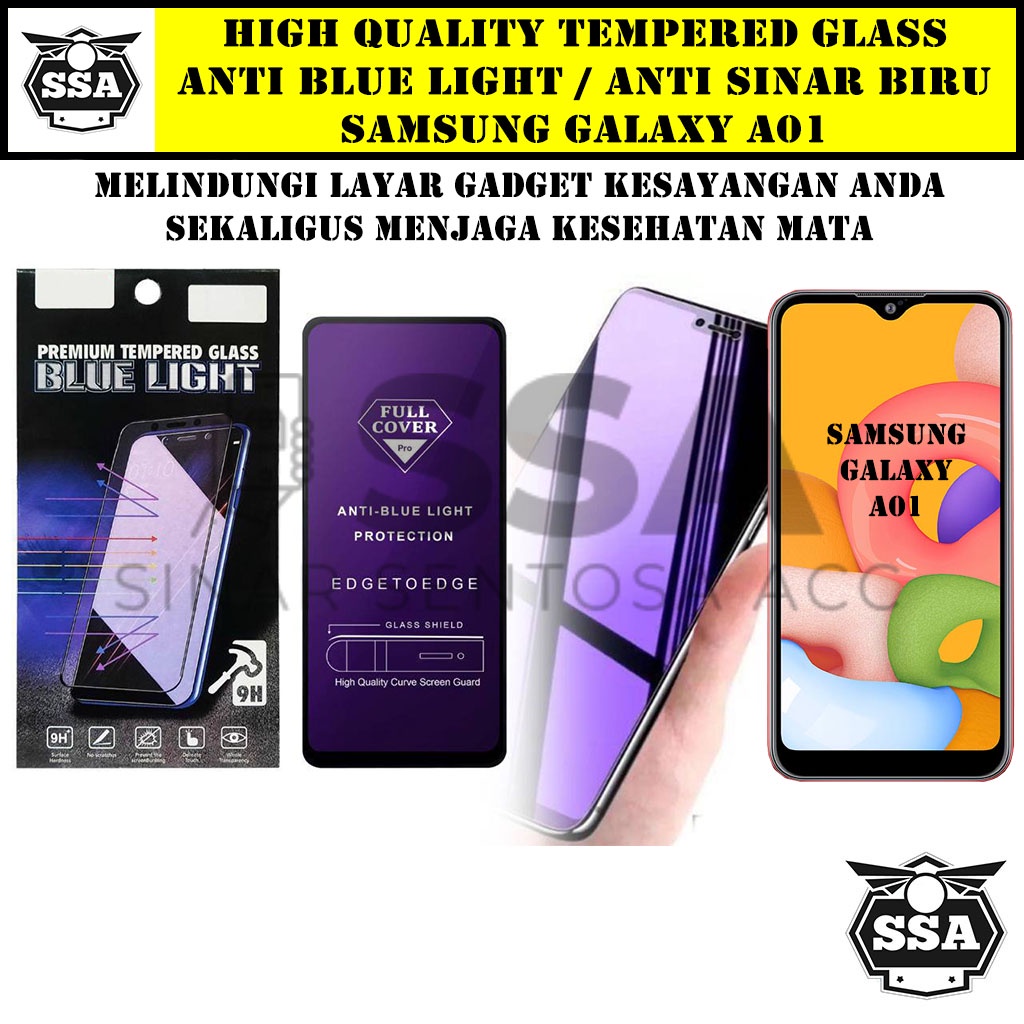 Tempered Glass Samsung Galaxy A01 A 01 Anti Blue Light Anti Sinar Biru Ori Original Hp Pelindung Layar Temper Anti Lecet Gores TG Murah Berkualitas