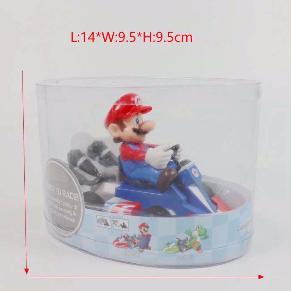 [Elegan] Super Mario Anime Kart Pull Back Cars Bowser Figure Action Figure Mainan Jamur Luigi Model Monyet PVC Monkey Dragon Kart