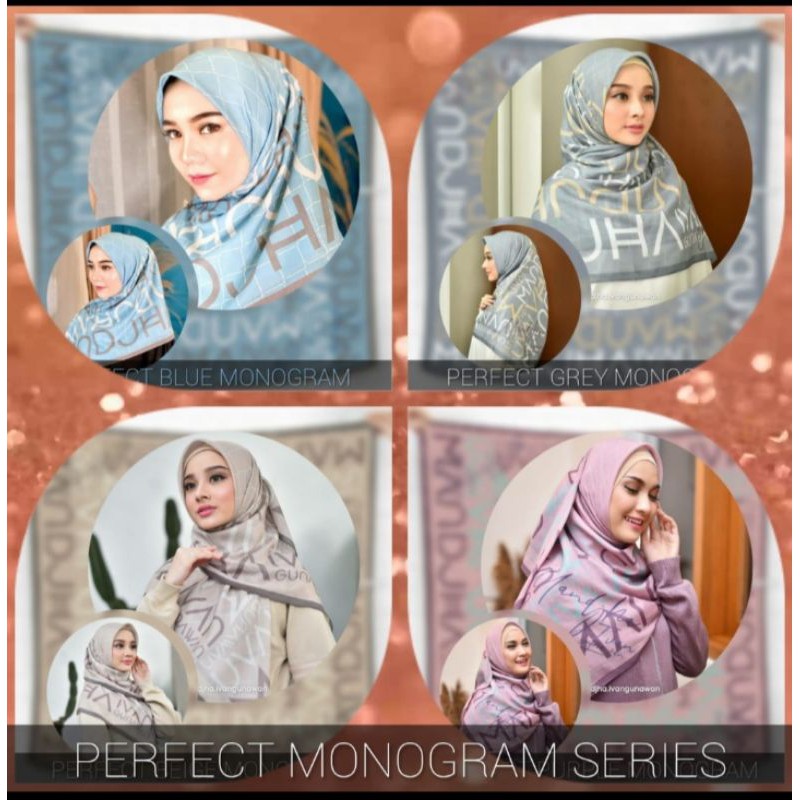 Ivan Gunawan Mandjha Scarf Fashion Motif Perfect monogram Pink Fuschia,Warna Lain Sold,Ready Motif L